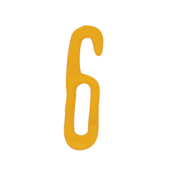 Plastic barrier chain links | hook link | 6 mm thick | yellow